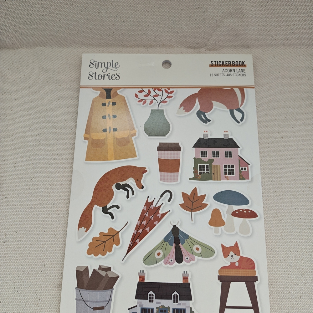 Acorn Lane Autumn Sticker Book - Rust & Pink
